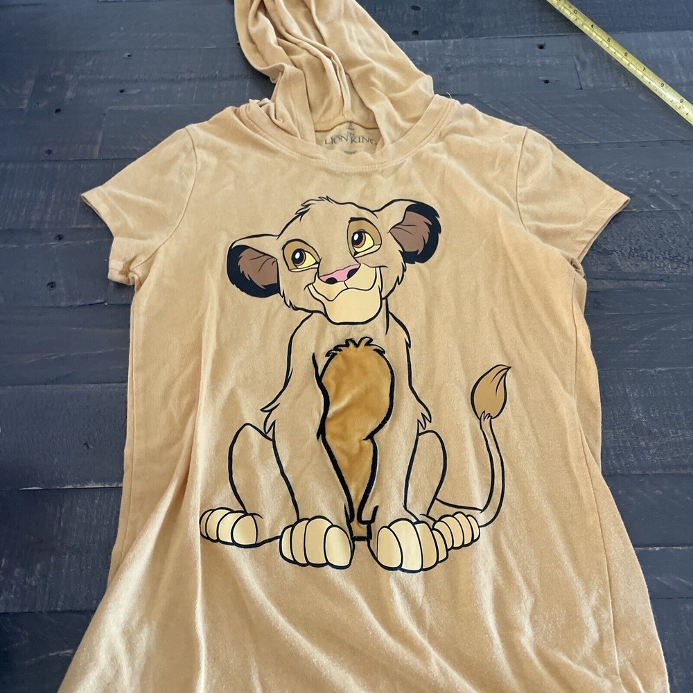 Lion King light shirt hoodie Yellow XSDisney Sleeveless Flocking Simba Chest DC